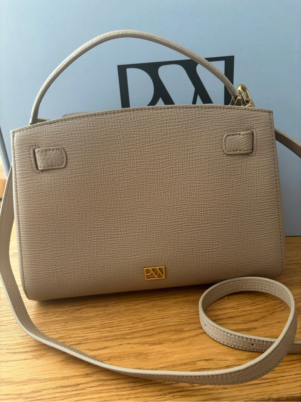 Parisa Wang Taupe Madison Leather Top-Handle Bag